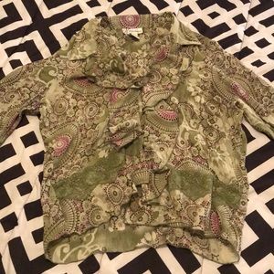 Ruffled Button Up Blouse